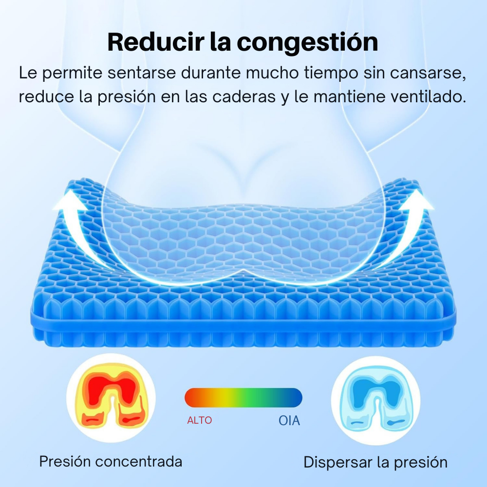 COJIN ASIENTO DE GEL ERGONÓMICO COMFORT PRO