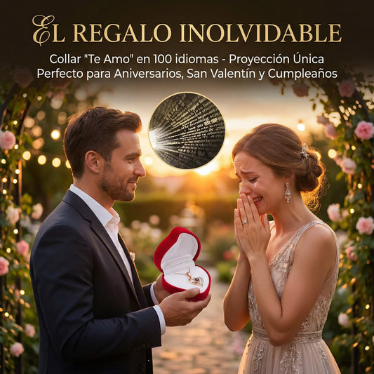 Collar Te Amo 100 Idiomas + CAJA CORAZÓN REGALO