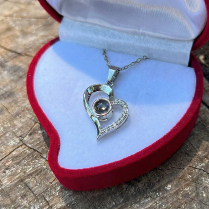 Collar Te Amo 100 Idiomas + CAJA CORAZÓN REGALO
